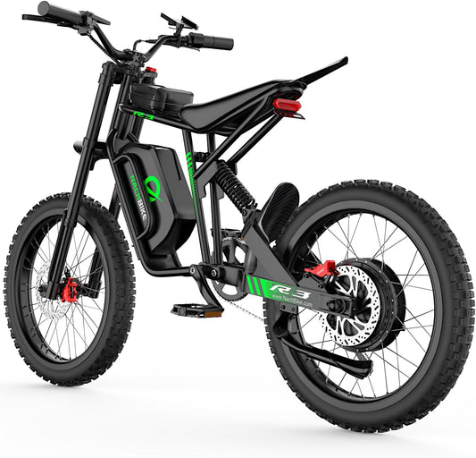 50MPH/40MPH Electric Bike for Adults, 4000W/6000W Electric Dirt Bike with 60V25Ah Battery, Max 50Miles, Dual Hydraulic Brake, Full Suspensions Ebike for Teens, 19'' Motorcycle Tire