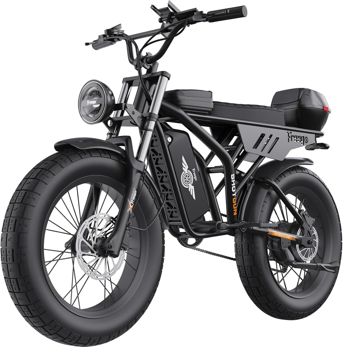 Freego Electric Bike for Adults, 1400W/48V/22.5Ah, F2 Pro 20" x 4.0" Fat Tires Electric Bicycle Removable Battery, 34MPH & 43 Miles Long Range Ebike 7-Speed UL Certified