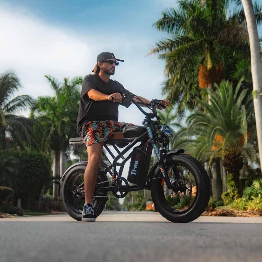 Freego Electric Bike for Adults, 1400W/48V/22.5Ah, F2 Pro 20" x 4.0" Fat Tires Electric Bicycle Removable Battery, 34MPH & 43 Miles Long Range Ebike 7-Speed UL Certified