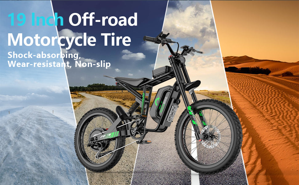50MPH/40MPH Electric Bike for Adults, 4000W/6000W Electric Dirt Bike with 60V25Ah Battery, Max 50Miles, Dual Hydraulic Brake, Full Suspensions Ebike for Teens, 19'' Motorcycle Tire