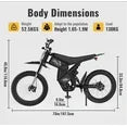 2000W Electric Dirt Bike for Adults Ridingtimes GT73,brushless Hub Motor,18.2AH*2 Electric BIKE with 25" tires digital screen Carbon Steel,BLACK