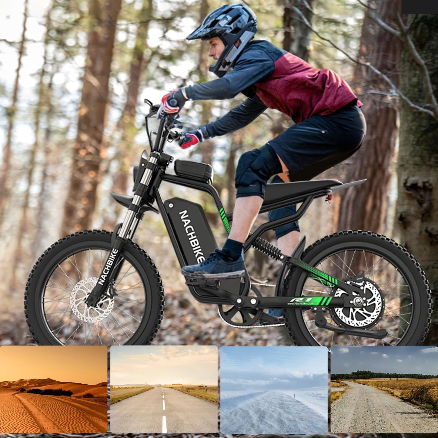 50MPH/40MPH Electric Bike for Adults, 4000W/6000W Electric Dirt Bike with 60V25Ah Battery, Max 50Miles, Dual Hydraulic Brake, Full Suspensions Ebike for Teens, 19'' Motorcycle Tire