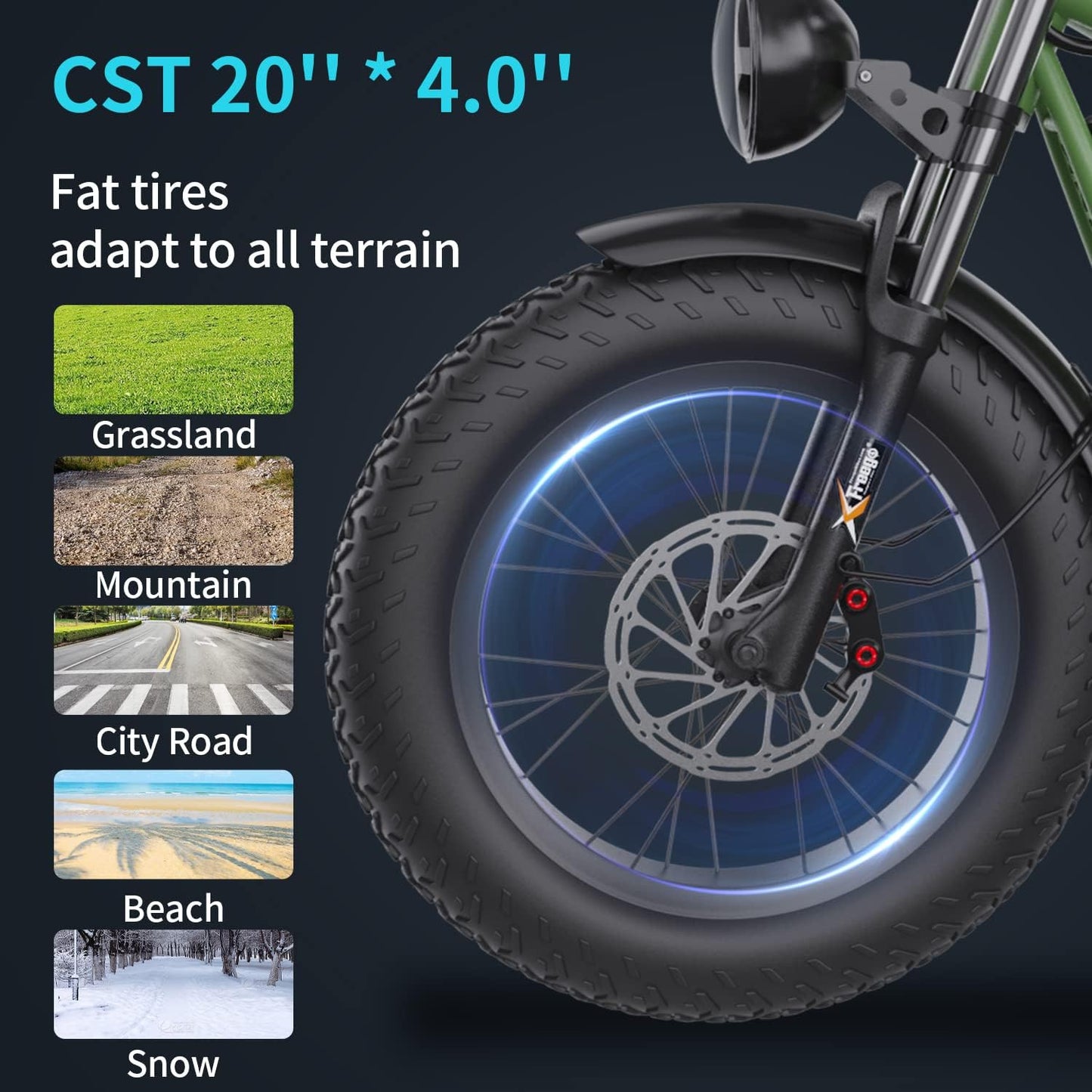 Freego Electric Bike for Adults, Dual Motor & Dual Battery, 2000W/48V/40Ah/55Ah, 20"x4.0" Fat Tires Off Road Electric Bicycle with Removable Battery, 34MPH&68/103 Miles Long Range E Bike UL Certified