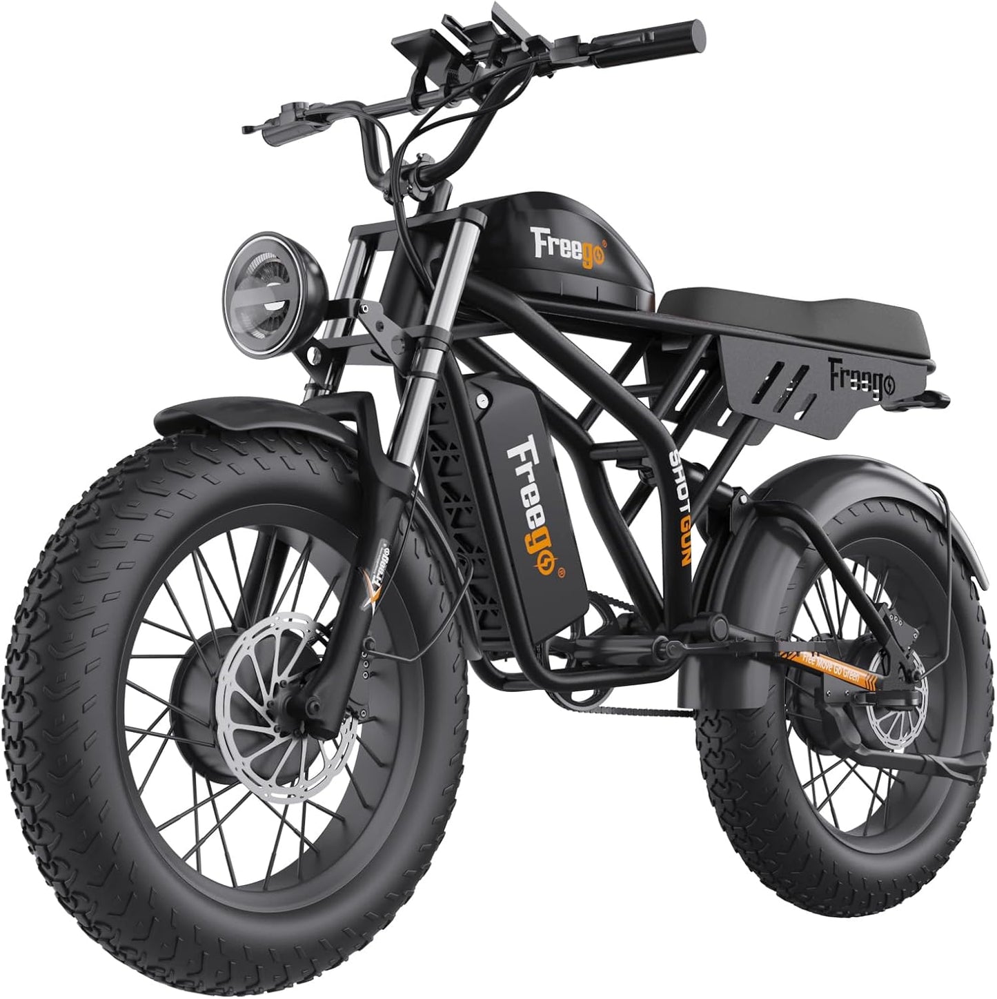 Freego Electric Bike for Adults, Dual Motor & Dual Battery, 2000W/48V/40Ah/55Ah, 20"x4.0" Fat Tires Off Road Electric Bicycle with Removable Battery, 34MPH&68/103 Miles Long Range E Bike UL Certified