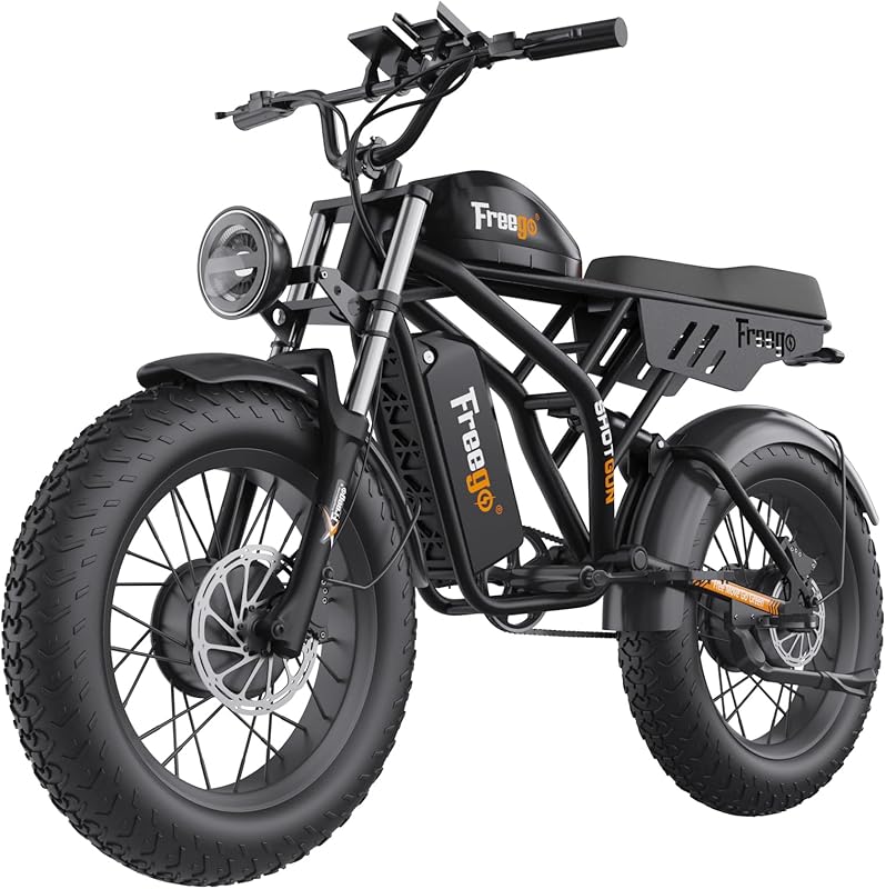 Freego Electric Bike for Adults, Dual Motor & Dual Battery, 2000W/48V/40Ah/55Ah, 20"x4.0" Fat Tires Off Road Electric Bicycle with Removable Battery, 34MPH&68/103 Miles Long Range E Bike UL Certified
