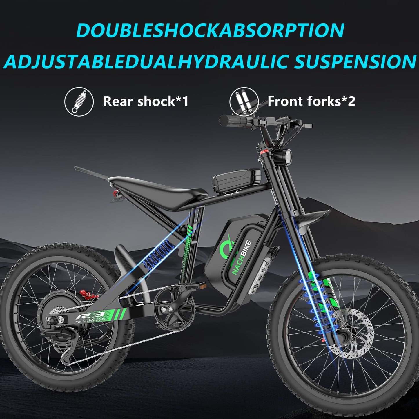 50MPH/40MPH Electric Bike for Adults, 4000W/6000W Electric Dirt Bike with 60V25Ah Battery, Max 50Miles, Dual Hydraulic Brake, Full Suspensions Ebike for Teens, 19'' Motorcycle Tire