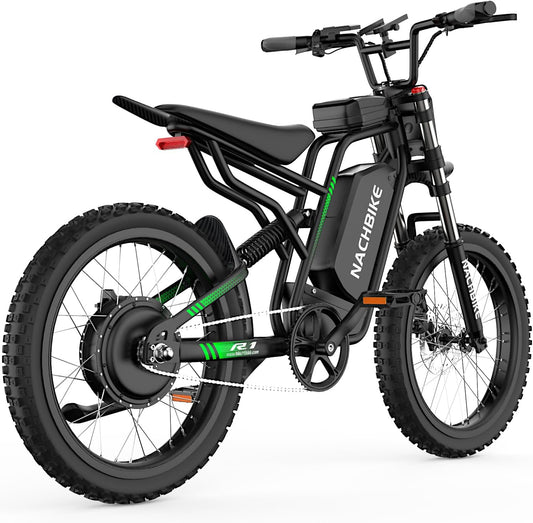 50MPH/40MPH Electric Bike for Adults, 4000W/6000W Electric Dirt Bike with 60V25Ah Battery, Max 50Miles, Dual Hydraulic Brake, Full Suspensions Ebike for Teens, 19'' Motorcycle Tire