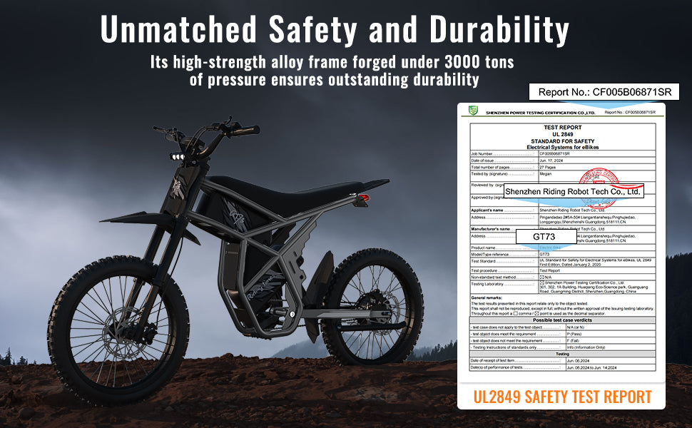 GT73 Electric Dirt Bike for Adults, 2000W Electric Dirtbike with 25 Inch Motorcycle Tires, 1747Wh Dual Battery Electric Bike, Max 37 MPH & 85 Mile Long Range, Dual Hydraulic Brakes & Full Suspension
