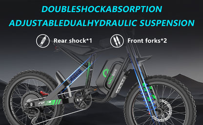 50MPH/40MPH Electric Bike for Adults, 4000W/6000W Electric Dirt Bike with 60V25Ah Battery, Max 50Miles, Dual Hydraulic Brake, Full Suspensions Ebike for Teens, 19'' Motorcycle Tire