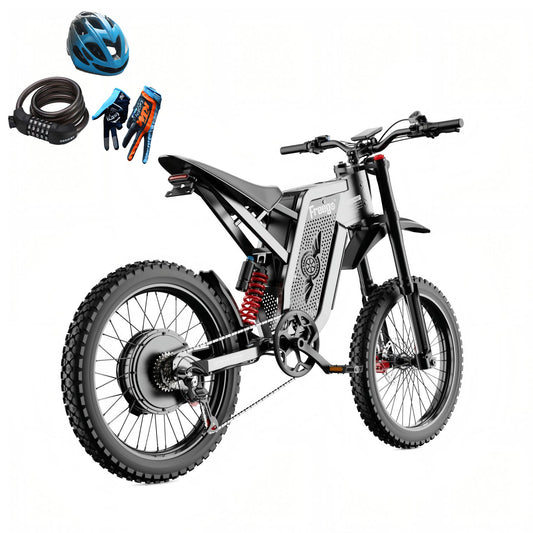 Max Speed 50MPH 19x2.75'' Tire,6000W(Peak) Motor  Freego X2 Electric Mountain Bike , 7 Speed Electric Motorcycle for Adults,  1800Wh Battery Electric Dirt Bike, Full Suspension Hydraulic Brake UL2849