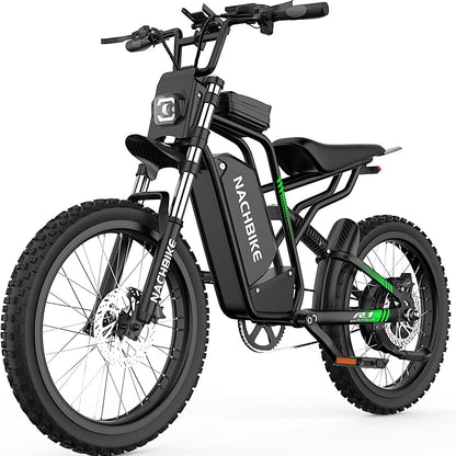 50MPH/40MPH Electric Bike for Adults, 4000W/6000W Electric Dirt Bike with 60V25Ah Battery, Max 50Miles, Dual Hydraulic Brake, Full Suspensions Ebike for Teens, 19'' Motorcycle Tire