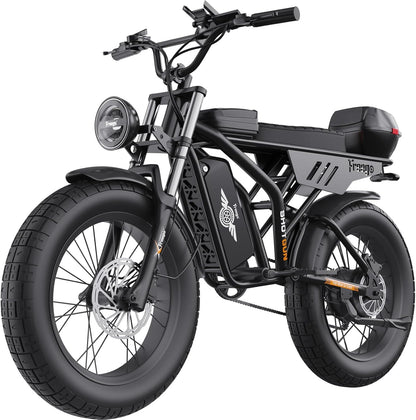 Freego Electric Bike for Adults, 1400W/48V/22.5Ah, F2 Pro 20" x 4.0" Fat Tires Electric Bicycle Removable Battery, 34MPH & 43 Miles Long Range Ebike 7-Speed UL Certified