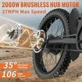 2000W Electric Dirt Bike for Adults Ridingtimes GT73,brushless Hub Motor,18.2AH*2 Electric BIKE with 25" tires digital screen Carbon Steel,BLACK