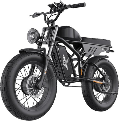 Freego Electric Bike for Adults, Dual Motor & Dual Battery, 2000W/48V/40Ah/55Ah, 20"x4.0" Fat Tires Off Road Electric Bicycle with Removable Battery, 34MPH&68/103 Miles Long Range E Bike UL Certified
