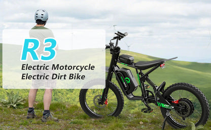 50MPH/40MPH Electric Bike for Adults, 4000W/6000W Electric Dirt Bike with 60V25Ah Battery, Max 50Miles, Dual Hydraulic Brake, Full Suspensions Ebike for Teens, 19'' Motorcycle Tire
