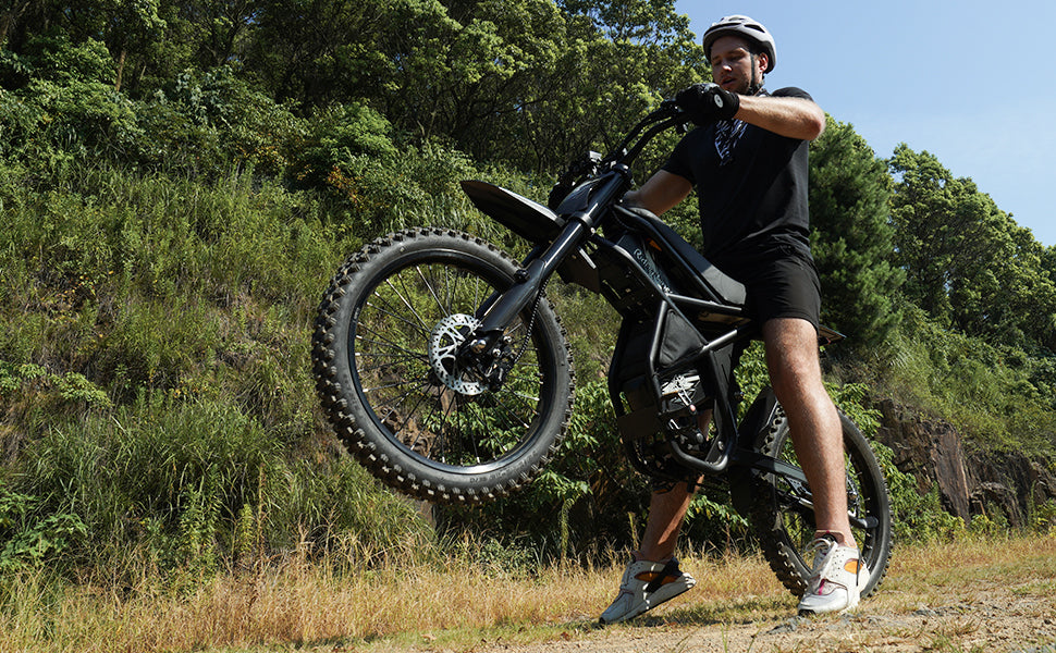 GT73 Electric Dirt Bike for Adults, 2000W Electric Dirtbike with 25 Inch Motorcycle Tires, 1747Wh Dual Battery Electric Bike, Max 37 MPH & 85 Mile Long Range, Dual Hydraulic Brakes & Full Suspension