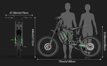 50MPH/40MPH Electric Bike for Adults, 4000W/6000W Electric Dirt Bike with 60V25Ah Battery, Max 50Miles, Dual Hydraulic Brake, Full Suspensions Ebike for Teens, 19'' Motorcycle Tire